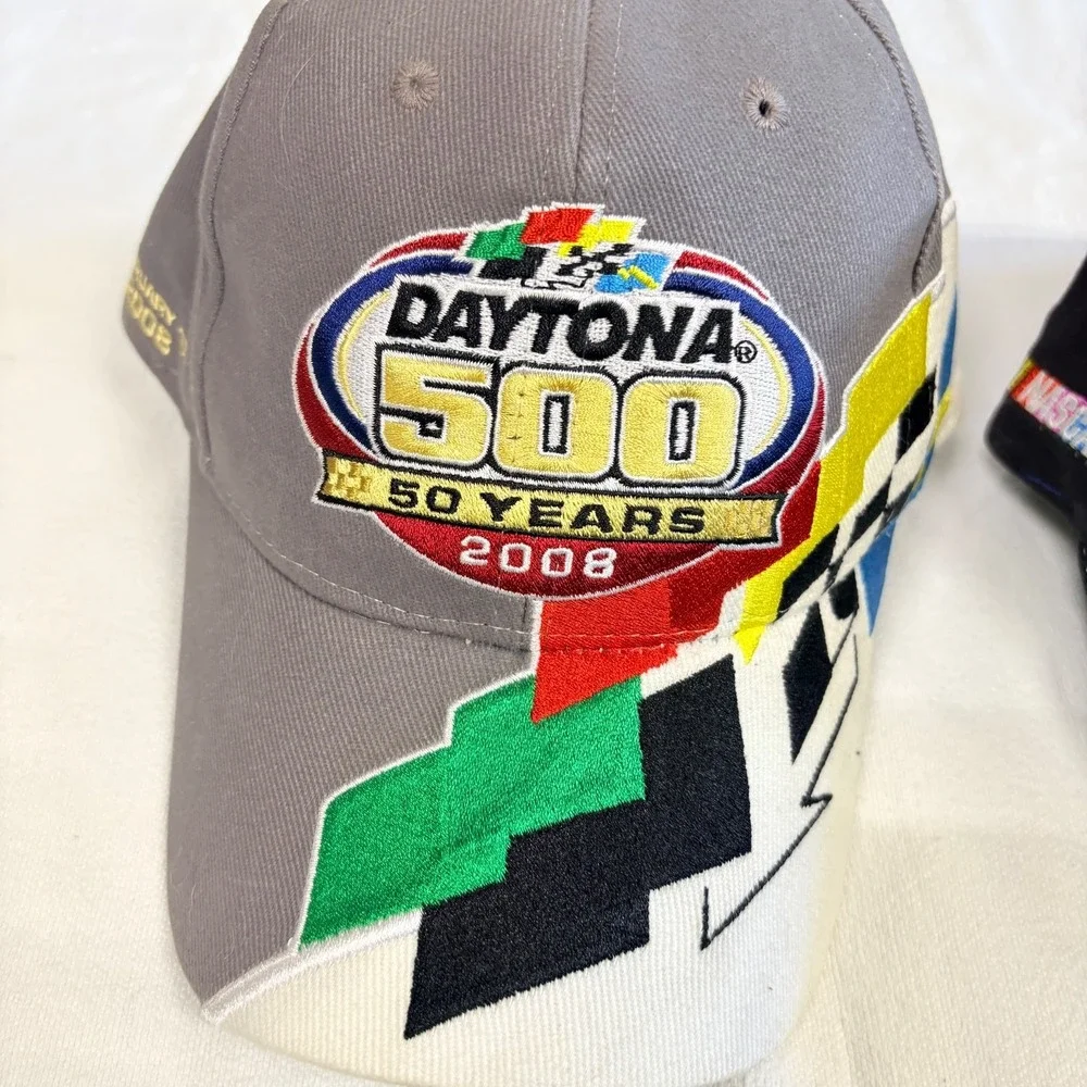 Lot 4 Vtg Daytona 500 Baseball Hats Embroidered Disney Mickey Anniv. '04-08'